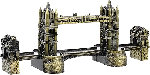 HOMSFOU Estatua del puente del Támesis, aleación de puente de Londres, modelo vintage, decoración del hogar, adorno de escritorio, 1 unidad (bronce)