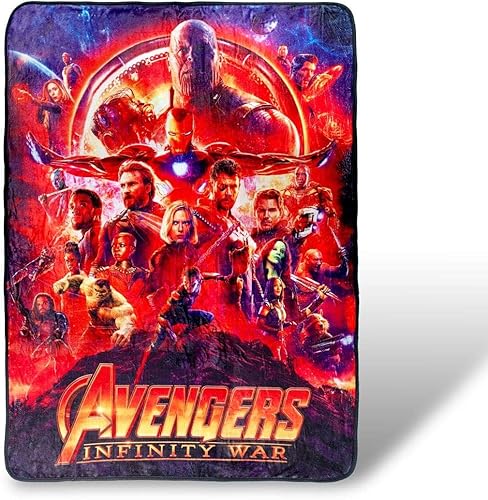 Marvel Manta de forro polar Avengers Infinity War Mercancía con licencia 45 x 60 pulgadas