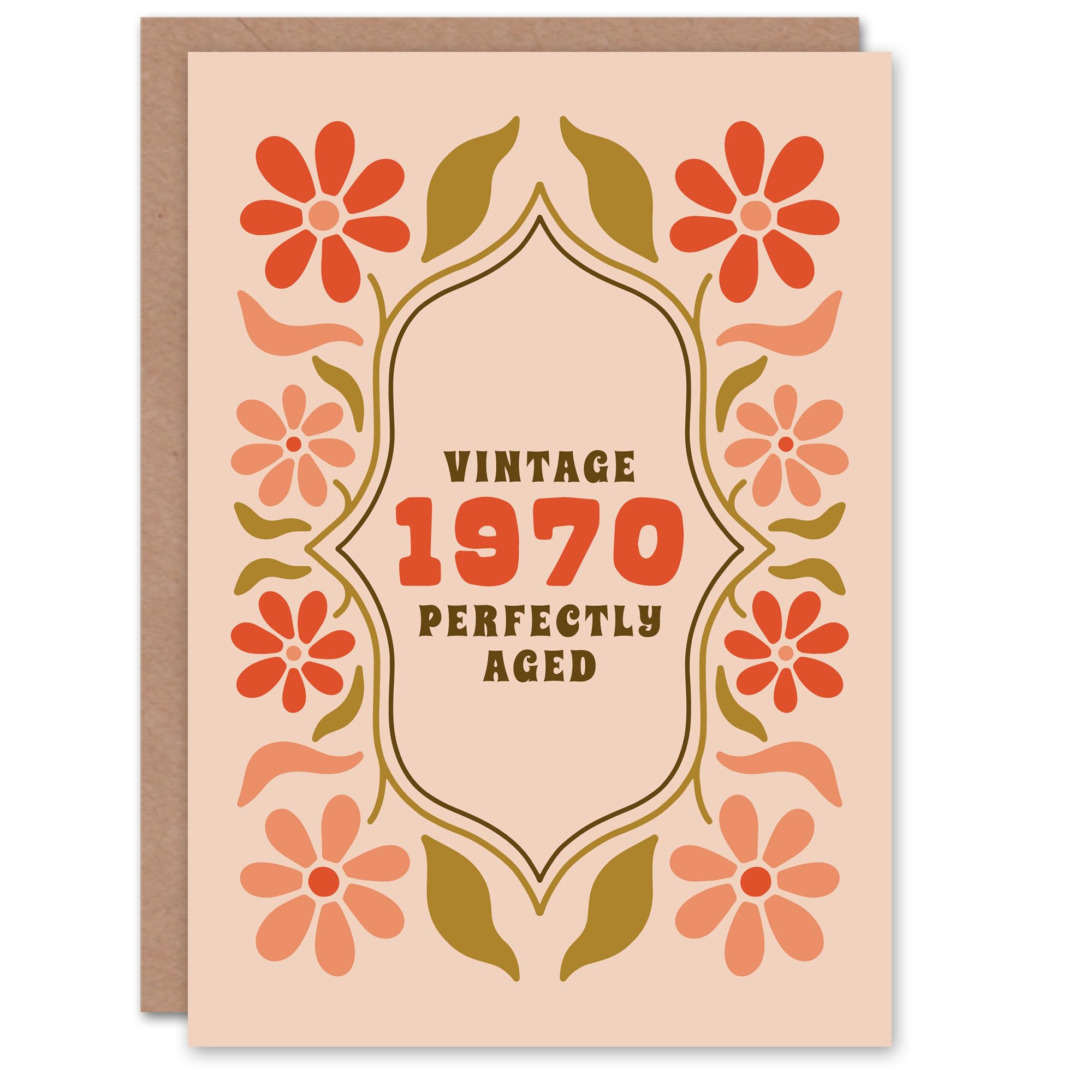 Artery8 Vintage Year Floral Flowers Her Born 1970 Aged 55 Years Old 55th Birthday Card Mum Gran Wife