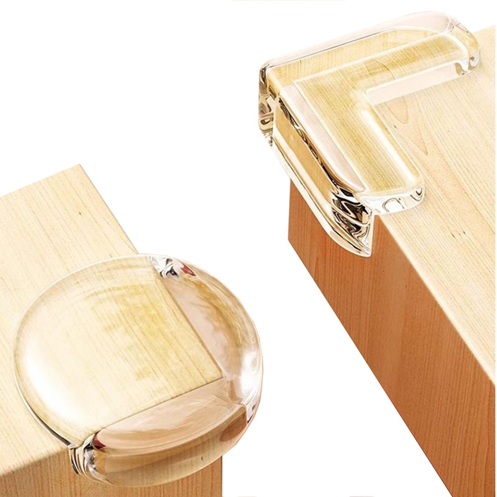 20Pcs - Edge Corner Protector Baby Proofing - 3M Adhesive Pre-Taped - Furniture Corner Bumper Guards(10 L Shape,10 Round Shape)