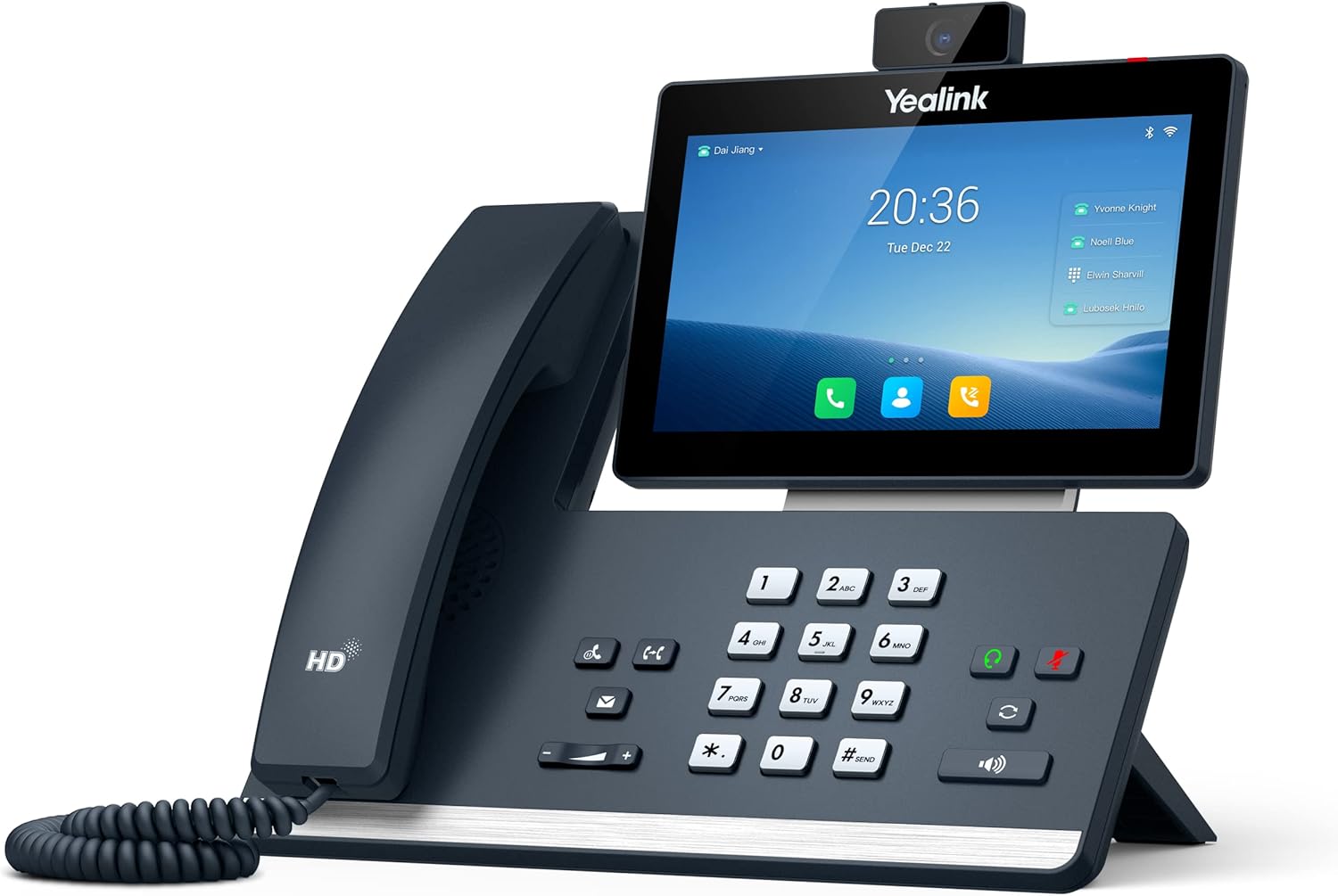 YEALINK T58W-C 16 Line IP HD Android Phone with HD Camera, 7' colour touch screen, HD voice, Dual Gig Ports, Built-in Bluetooth& Wifi, USB 2.0