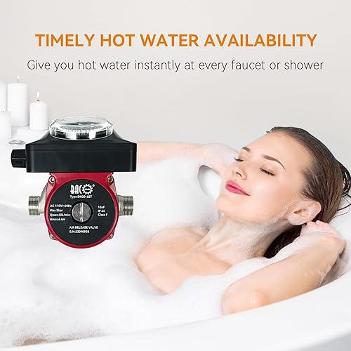 Miniatura 7 de BACOENG Bomba de recirculación de agua caliente, bomba de circulación de agua de arranquecierre automático con temporizador, cabezal de acero