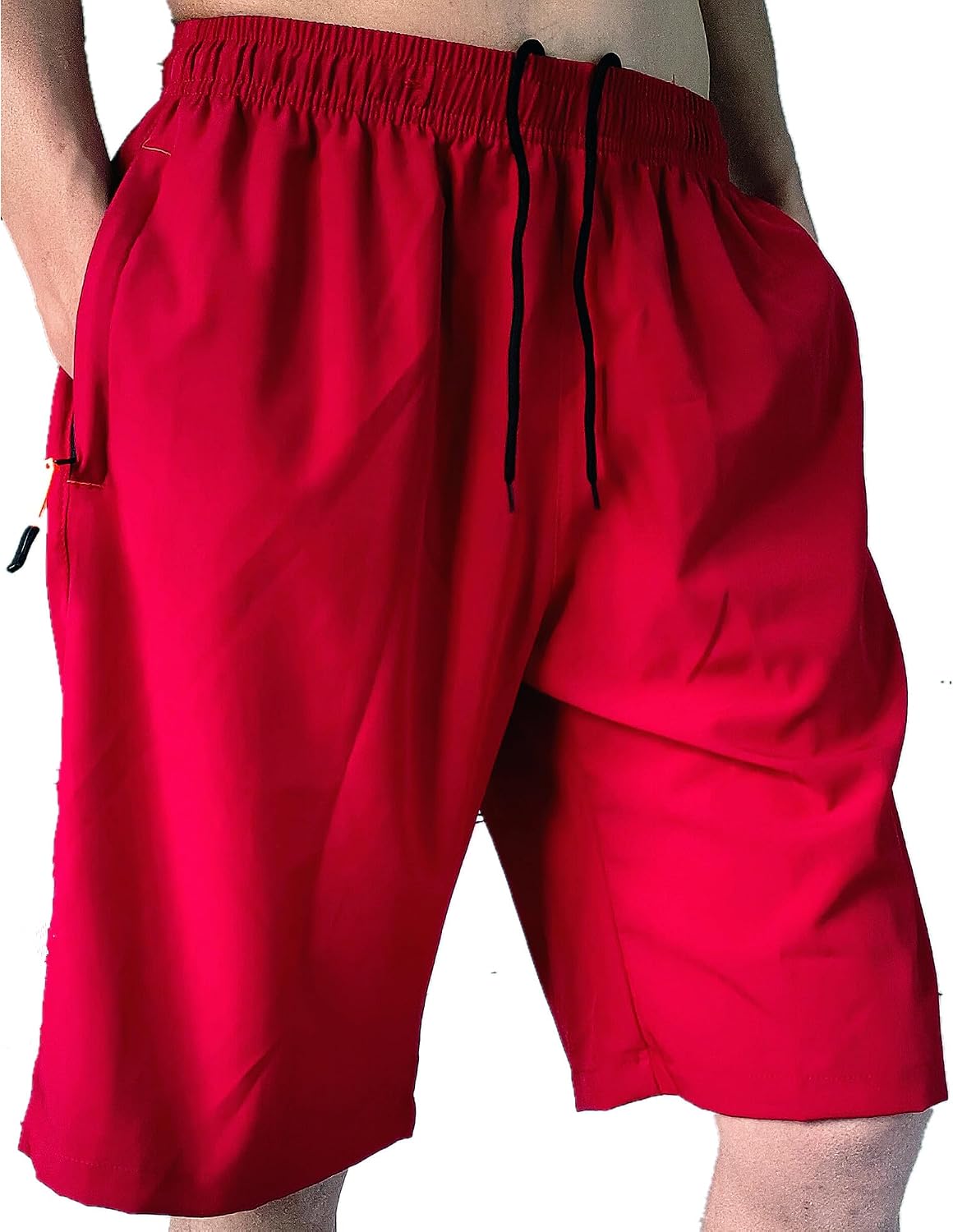 Men's Athletic Running Workout Shorts 11 inches Swim Trunks with Ziper Pockets Quick Dry Lightweight