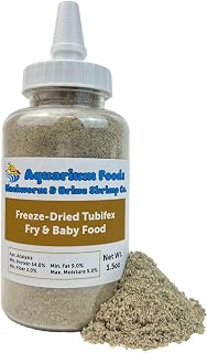 Tubifex Worm Powder Fry & Baby Food for Freshwater Fish, Marine Fish, Baby Pondfish, Corals, Anemones, All Tiny Nanofish, Fry and Babies…1.5oz Lg Squeeze Bottle