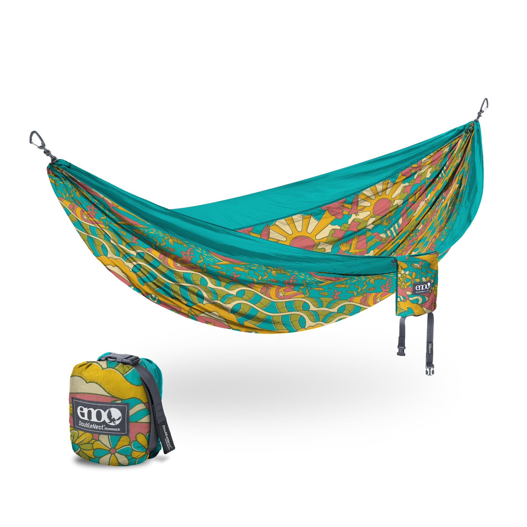 ENO, Eagles Nest Outfitters DoubleNest Lightweight Camping Hammock, 1 to 2 Person, Special Edition Colors, ATC