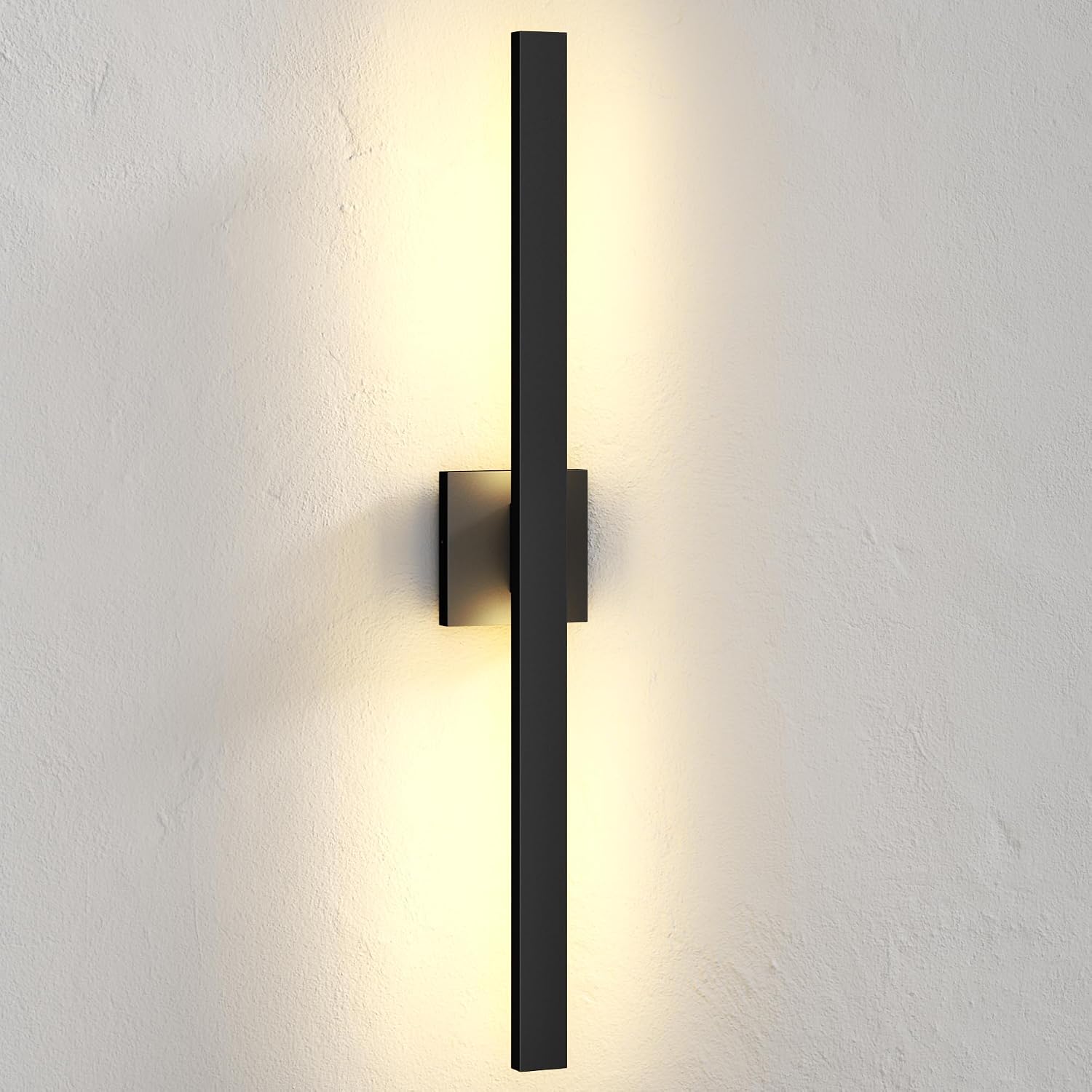 LamQee 31.5 Inch Aluminum Long Outdoor Modern LED Wall Light 3000K 1500LM, Slim Linear Exterior Lighting Fixtures Wall Mount, Waterproof Black Outside Sconce for House Porch Patio Garage Door Yard