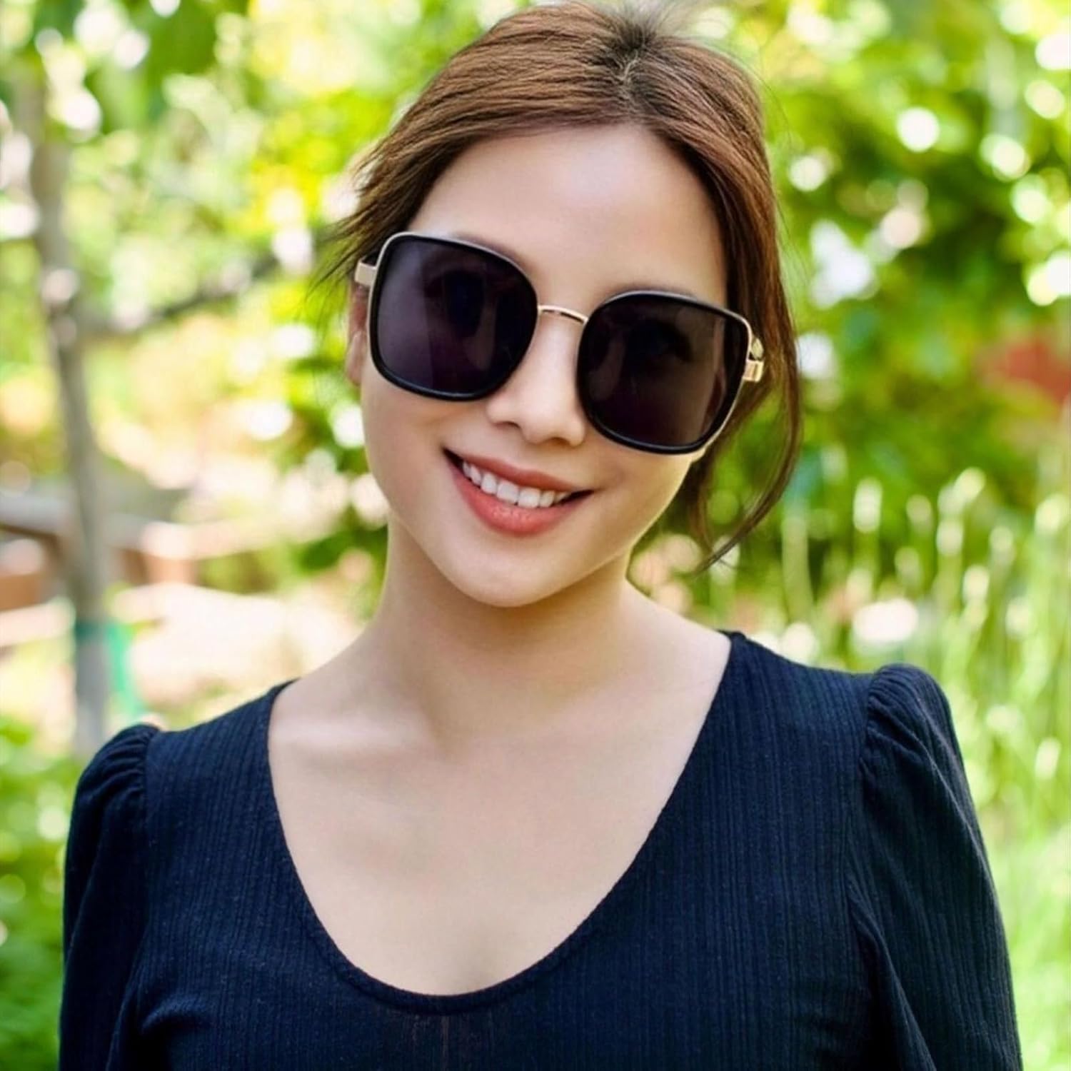 Miniatura 3 de Etparé - Gafas de sol de moda con funda de cuero GRATIS para mujer UV400 con protección UV400 de gran tamaño