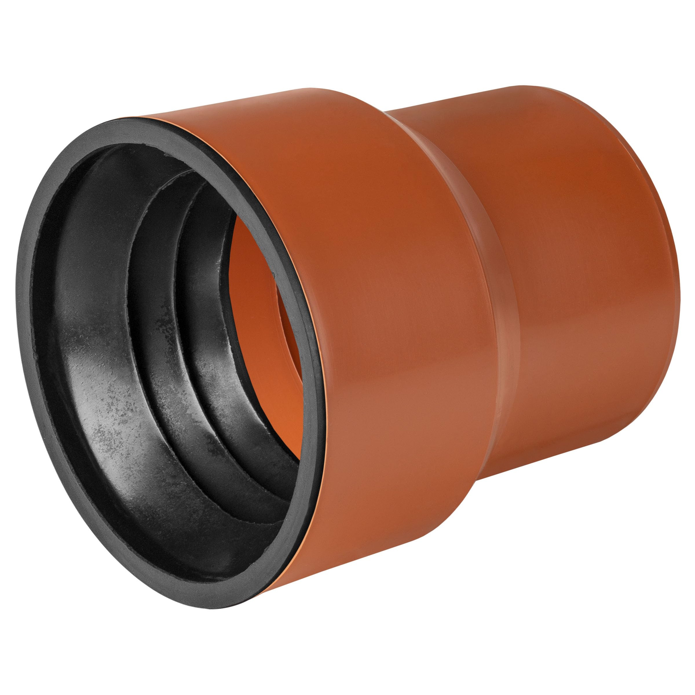 Connector Clay Pipe or Cast Iron Pipe to Plastic Pipe 110mm Adaptor with Gasket Orange