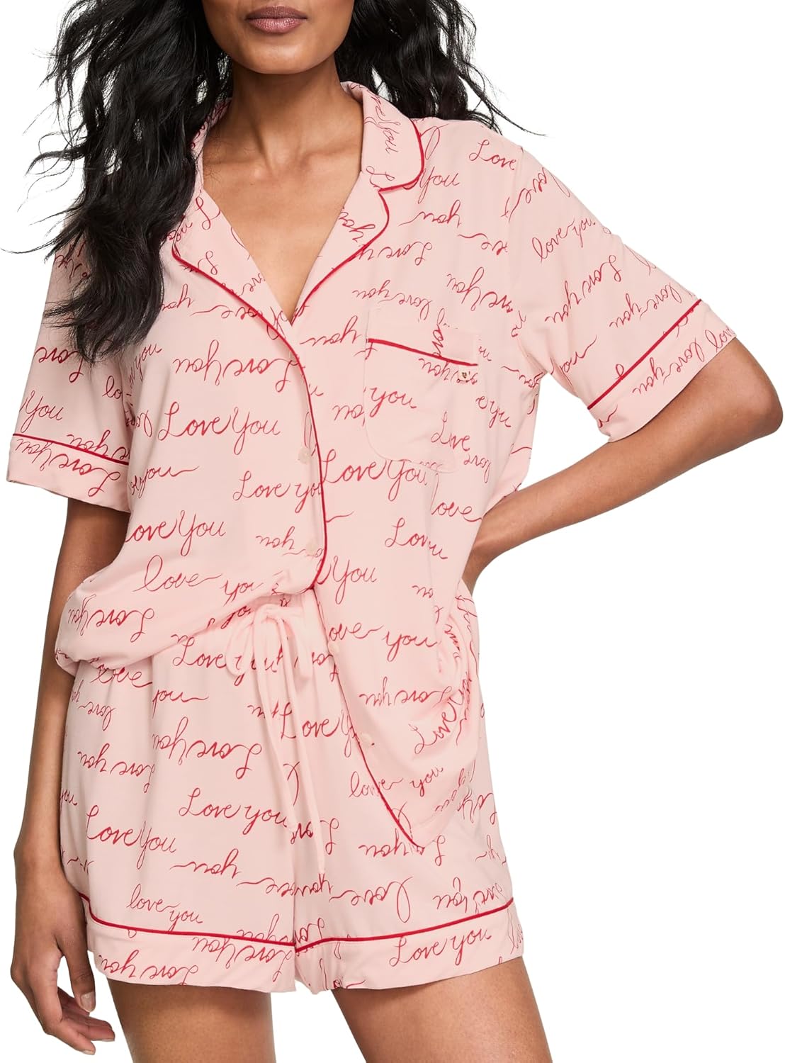 Victoria's Secret Modal Pajama Set, Short Sleeve Button Down Shirt and Shorts, Sleepwear for Women (XS-XXL)