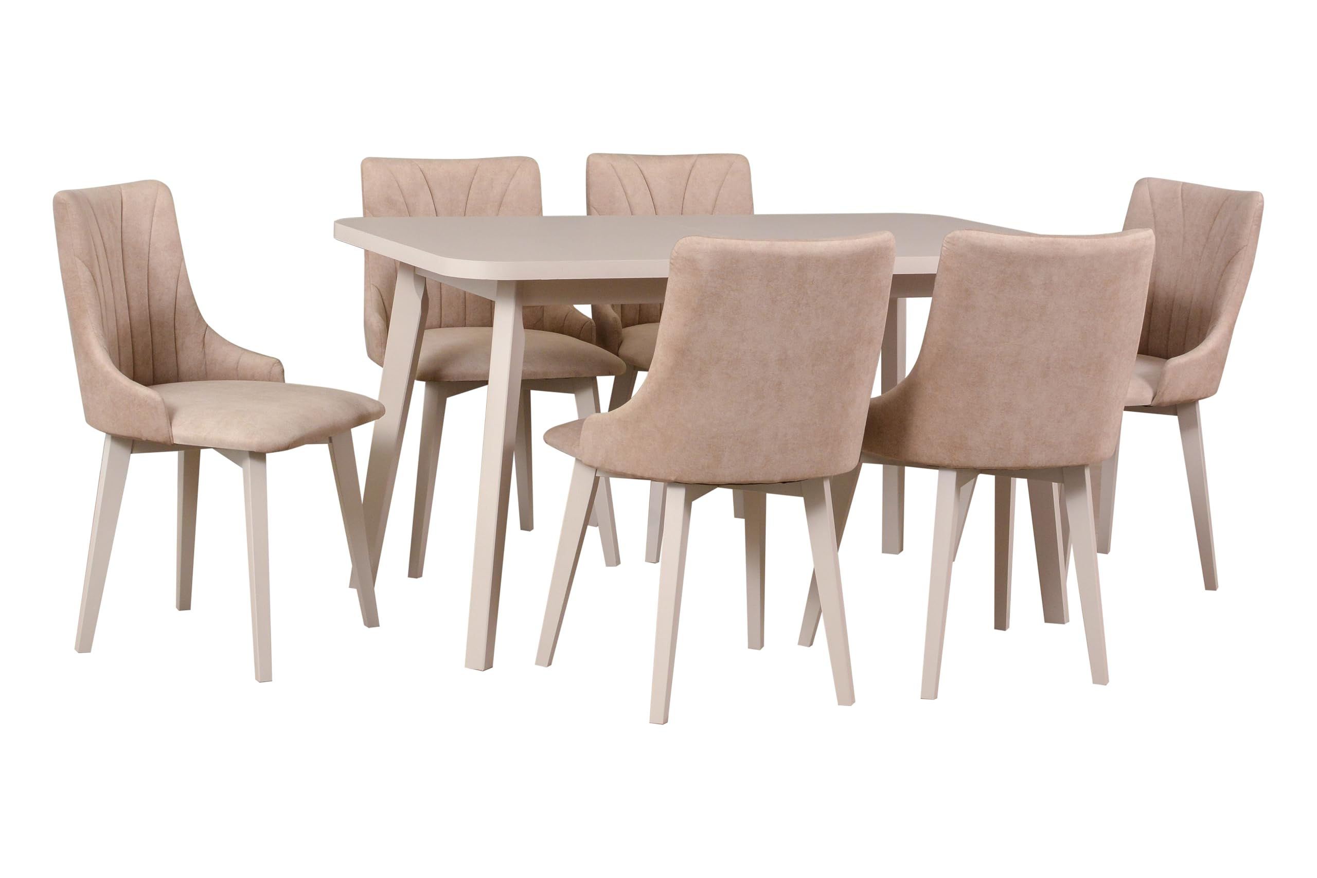 Table de salle à manger extensible, ovale, table de cuisine, pieds en bois en cachemire, plateau en cachemire, style moderne, pour 6 à 8 personnes, 80 x 140-180 cm