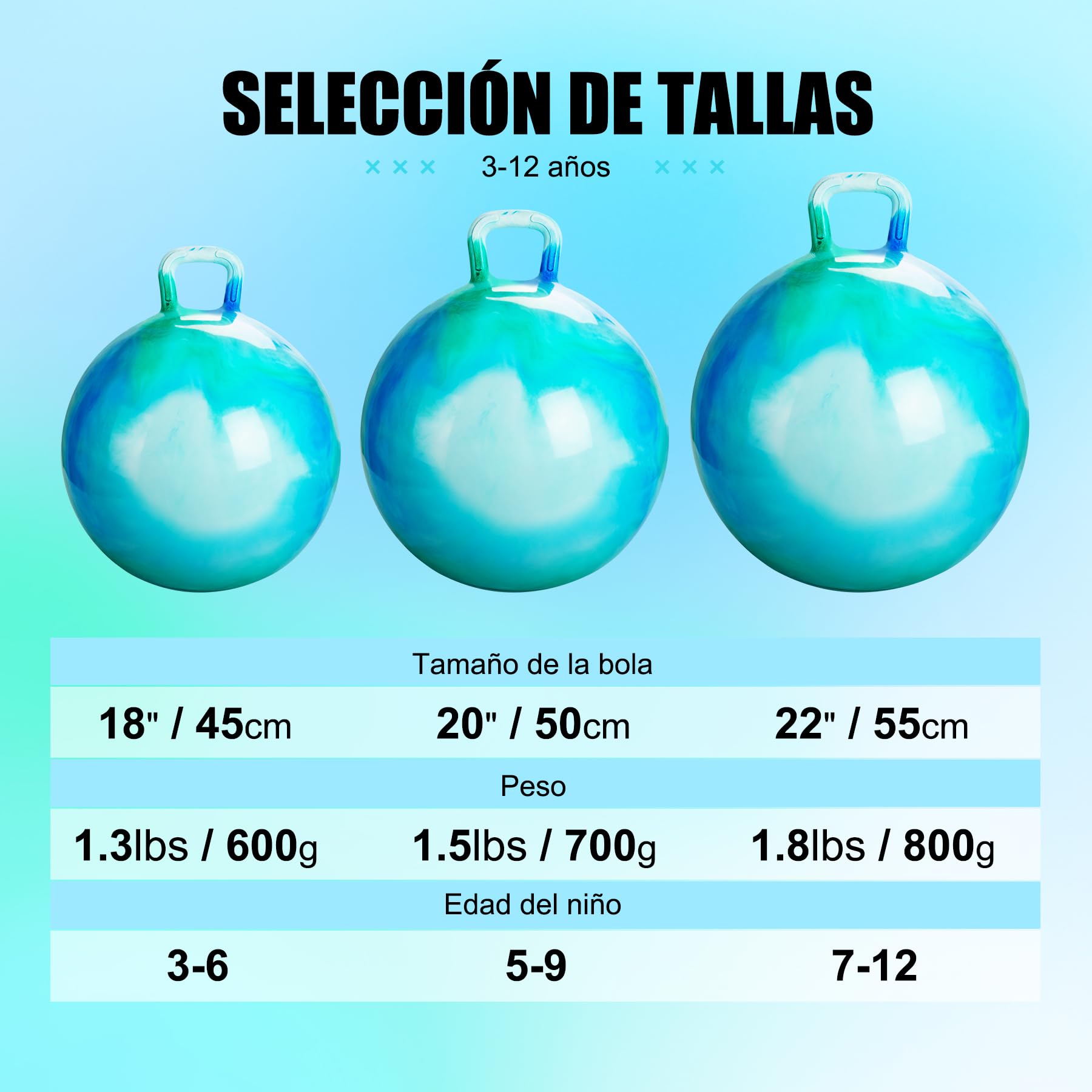 U&C Planet Balones Saltadores 45 cm Pelota de Salto para Niños 3-6 Pelota de Saltar Hinchable con Bomba Apto para Uso en Interiores y Exteriores Regalo Ideal - 5