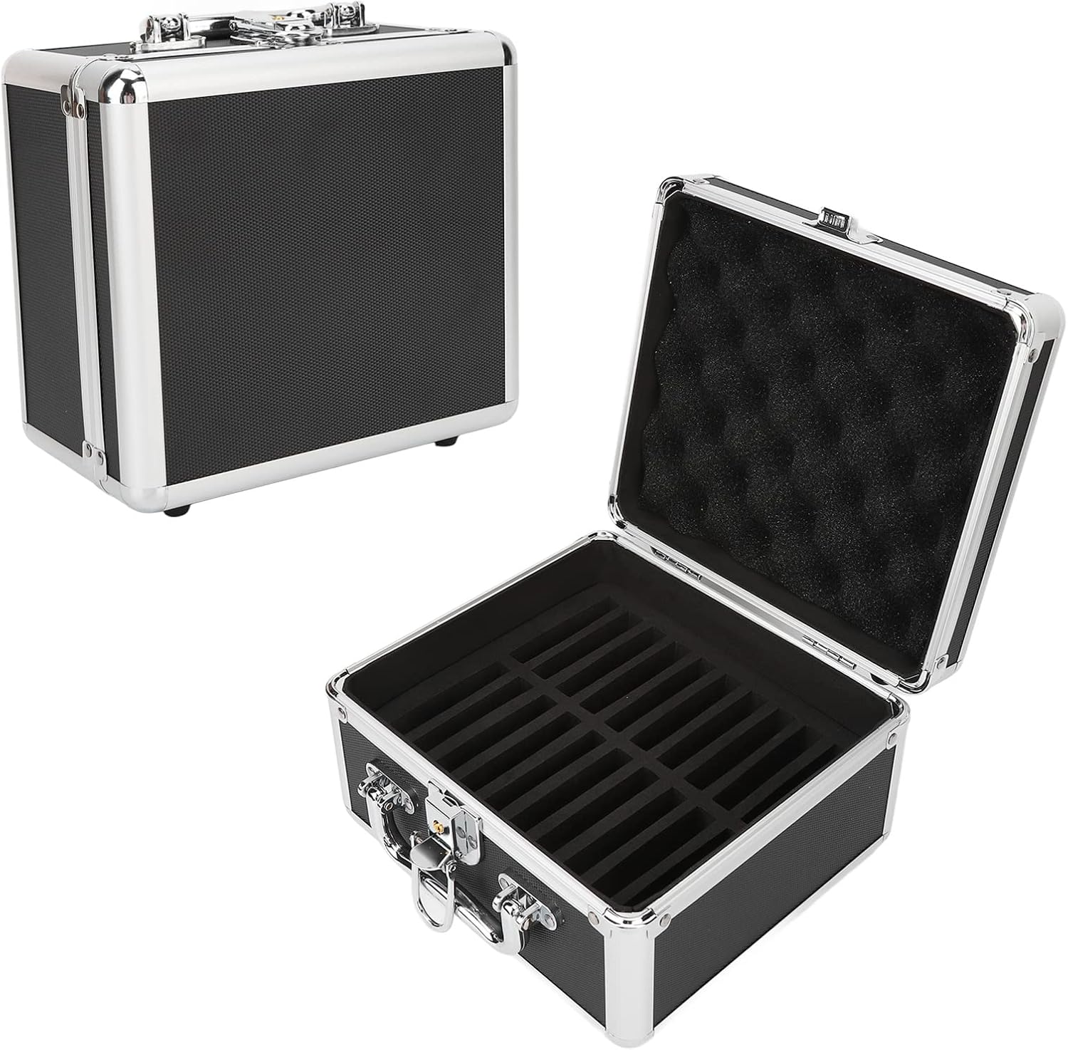 2.5 Inch Hard Drive Storage Box, Hard Drive Storage Box Case with Security Lock, 20 Bays External Hard Disk Carrying Case Convenient Handle