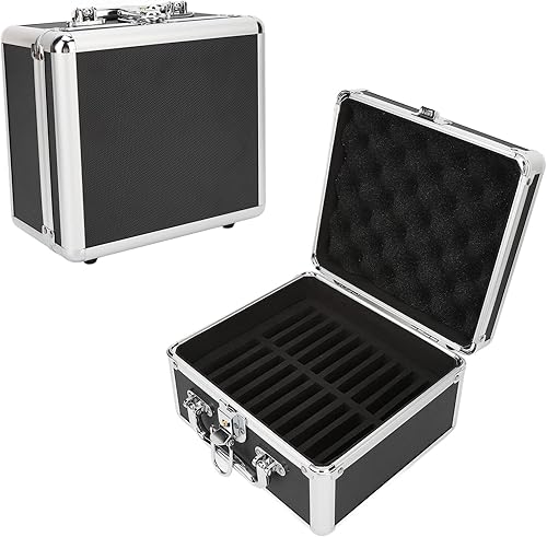 Miniatura 6 de plplaaoo Caja de almacenamiento de disco duro de 2.5 pulgadas, 20 bahías de doble protección, funda de disco duro con cerradura de seguridad, caja