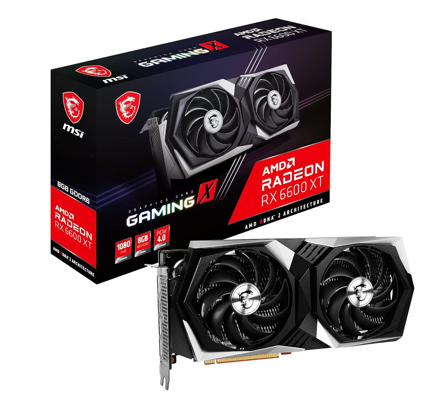 MSI Radeon RX 6600 XT Gaming X 8G Graphic Card I AMD Radeon GPU | 8 GB GDDR6 128-bit Memory | 16 Gbps Speed | PCI Express 4.0 x8 Interface | Upto 2607 MHz Core Clock | Twin FROZR 8