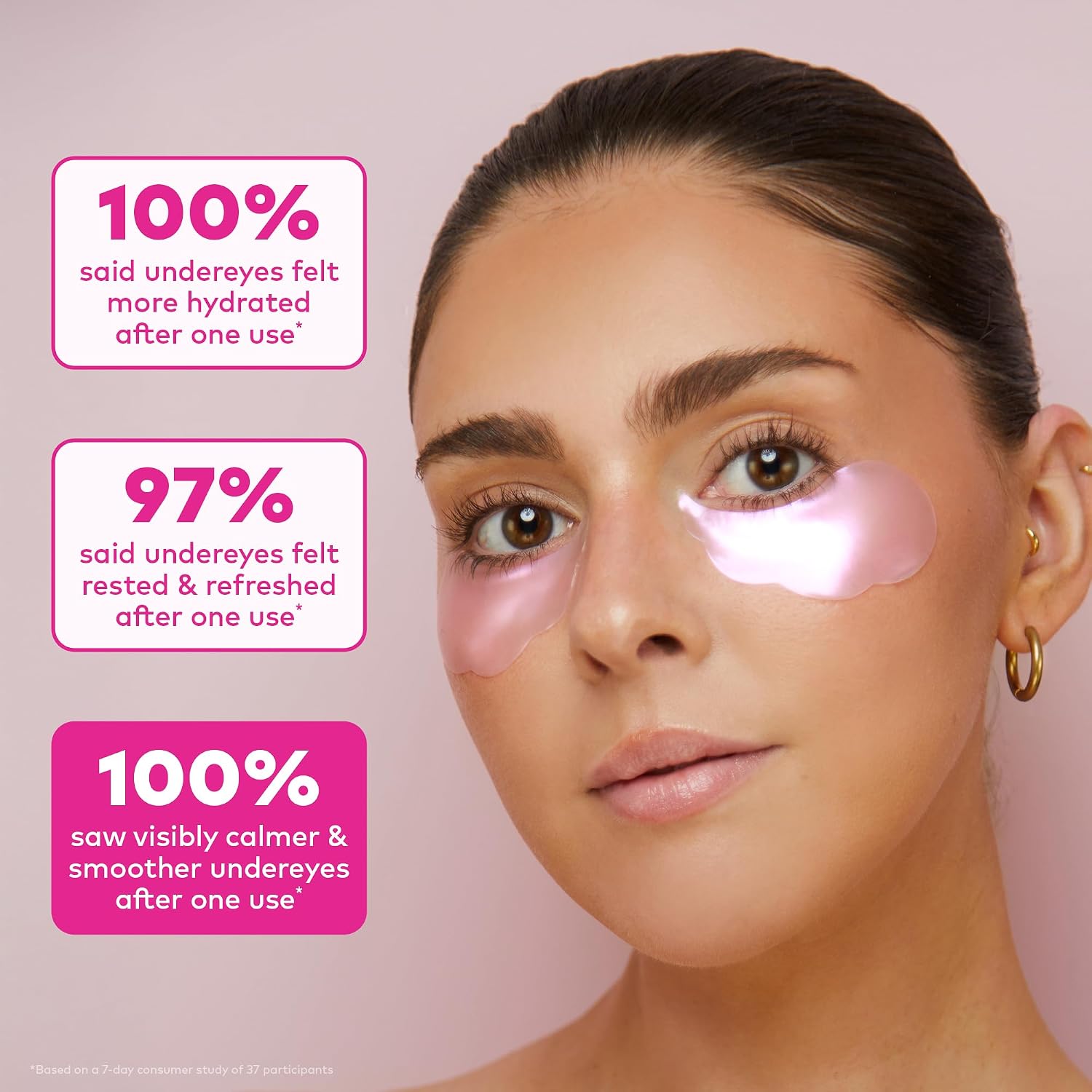 The Original MakeUp Eraser Calming Clouds Cherry Hydrogel Undereye Masks - Calms & Hydrates with Hyaluronic Acid, Niacinamide - Non Irritating, Fragrance Free - 20 Pairs, Tongs Included