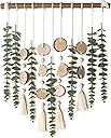 Artificial Eucalyptus Wall Decor Fake Greenery Leaves Stems Wall Hanging Plants on 16.5 inch Wooden Stick Boho Rustic Farmhouse Decor for Bedroom Kitchen Dining Room Bathroom