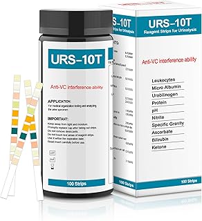Urine Test Strips URS 10-in-1,10 Parameters UTI Test Strips,Ketone Test Strips,Urine Test Strips for Nitrite, Bilirubin, pH, Protein,UTI, More,100 CT Urine Test Strips for Urinalysis.