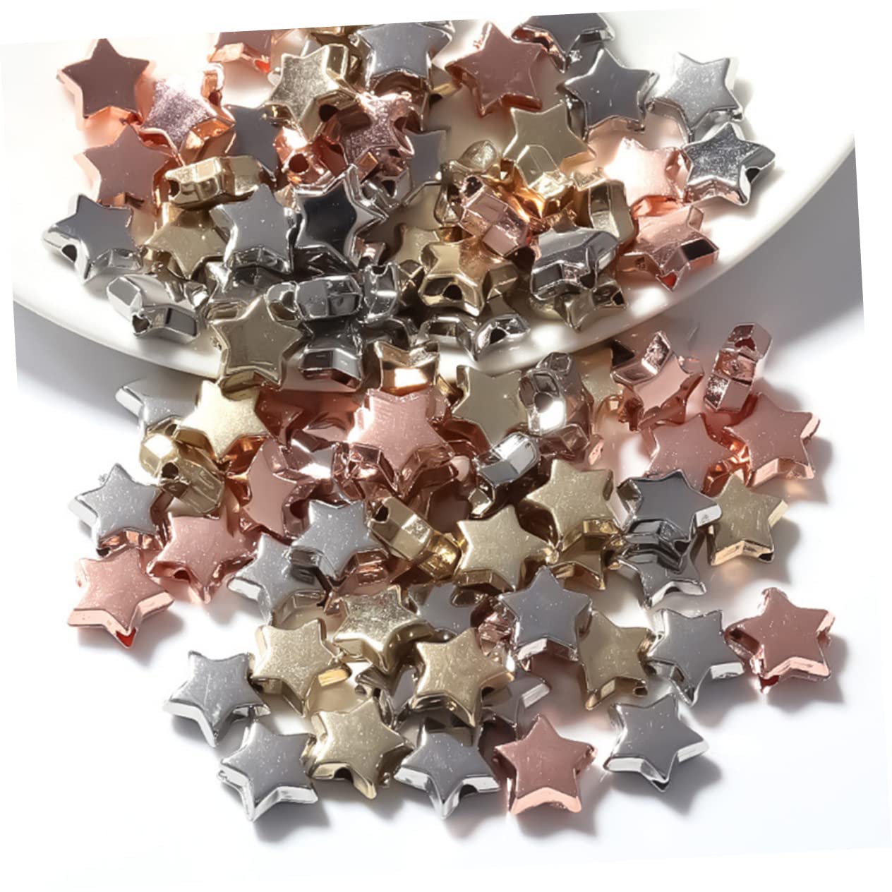 Lurrose 1200piezas Bolas Espaciadoras De Estrella Para Joyería De Abalorios De Diseño Estrella Para Pulseras y Collares Surtidos Manualidades Creativas