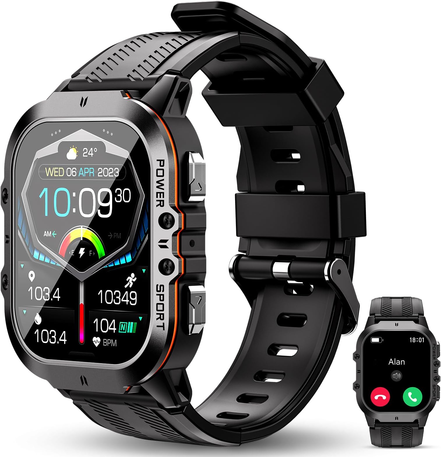 OUKITEL BT20 Smartwatch Herren - Militär Uhr Mit Telefonfunktion 5ATM