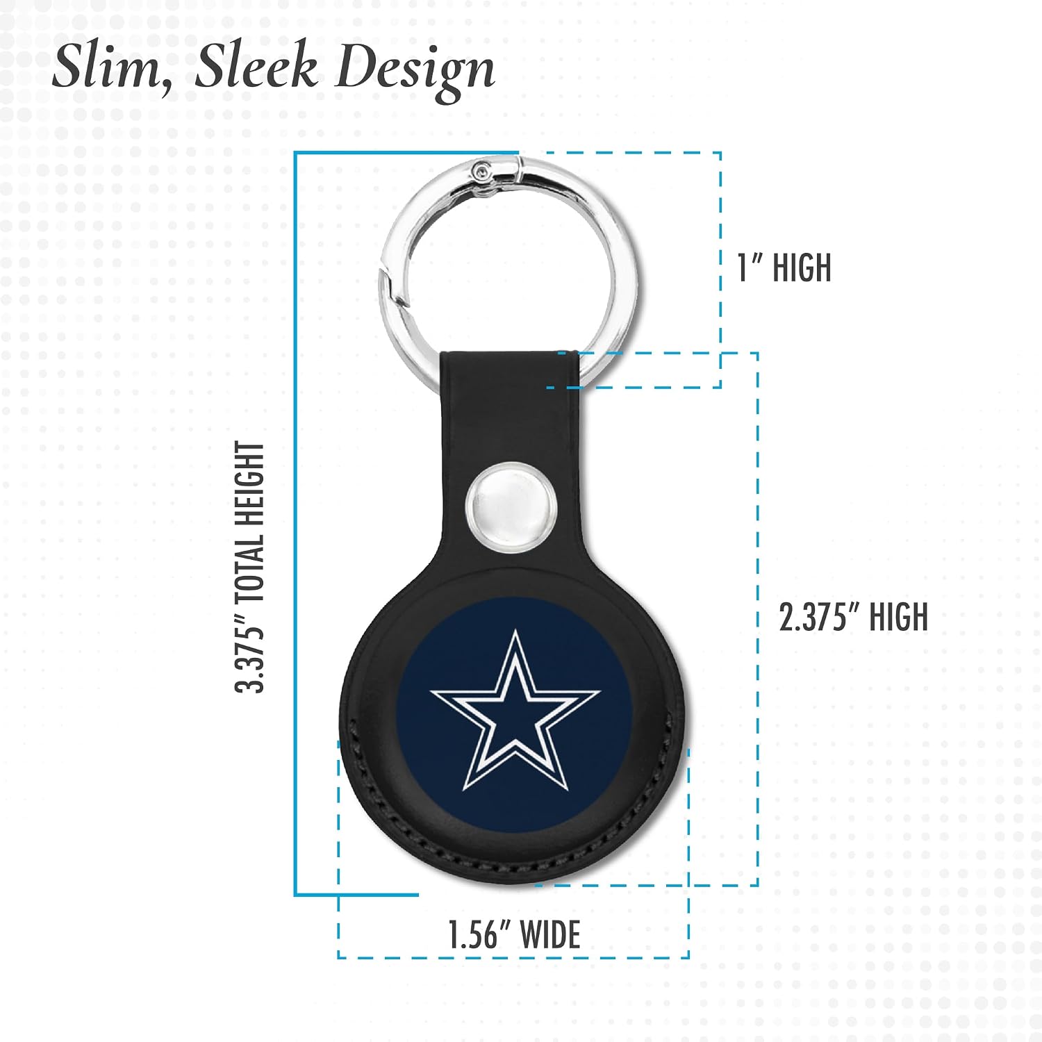 NFL Dallas Cowboys Keychain Apple AIR TAG Holder 2-Pack for Dogs & Cats, Case for Apple Airtag Tracker, GPS Dog Tracking Device Pendant Holder