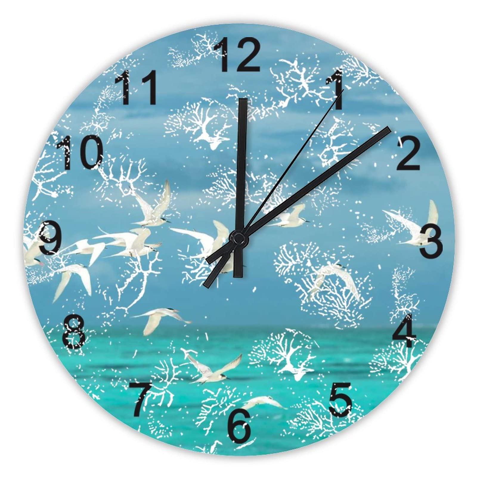 Horloge murale silencieuse décoration d'intérieur à piles mouette 40cm
