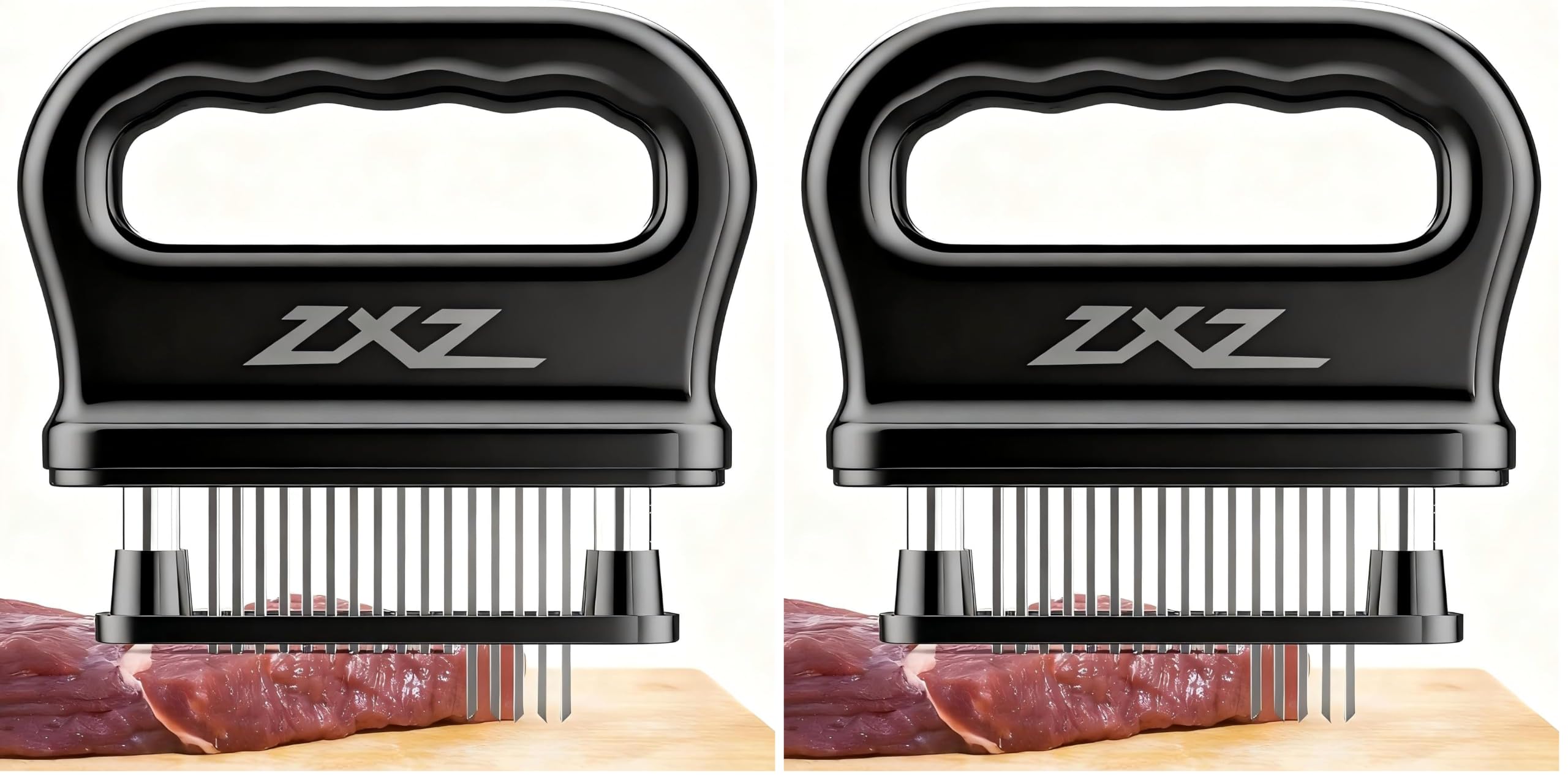 ZXZ Meat Tenderizer, 48 Stainless Steel Sharp Needle Blade, Heavy Duty Cooking Tool for Tenderizing Beef, Turkey, Chicken, Steak, Veal, Pork, Fish. (Pack of 2)