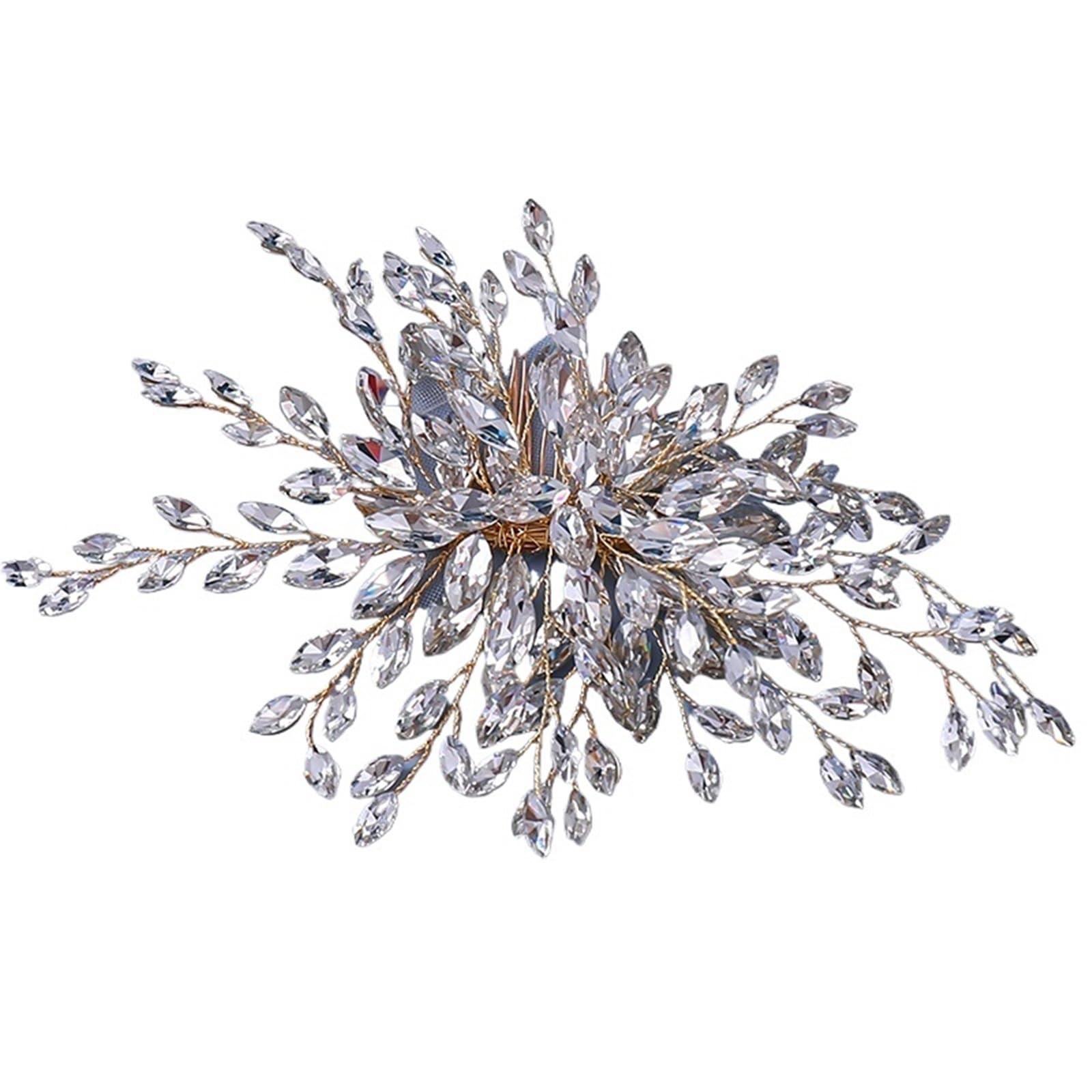 2 Stück Kristall Braut Haarkamm Strass Hochzeit Kopfschmuck Schmuck Haarschmuck Frauen Party Ornamente für Bräute