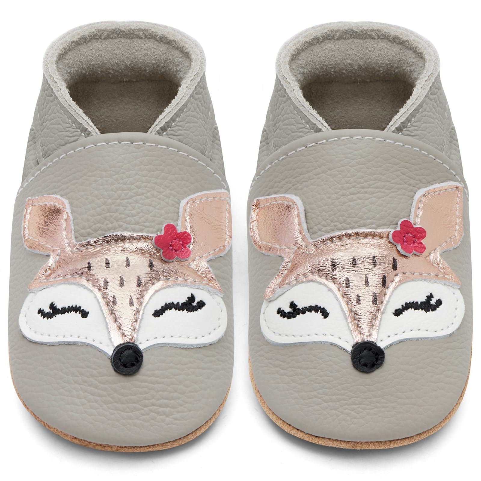 IceUnicorn Krabbelschuhe Baby Lauflernschuhe Jungen Mädchen Weicher Leder Babyhausschuhe Kleinkind Rutschfeste Lederschuhe Baby