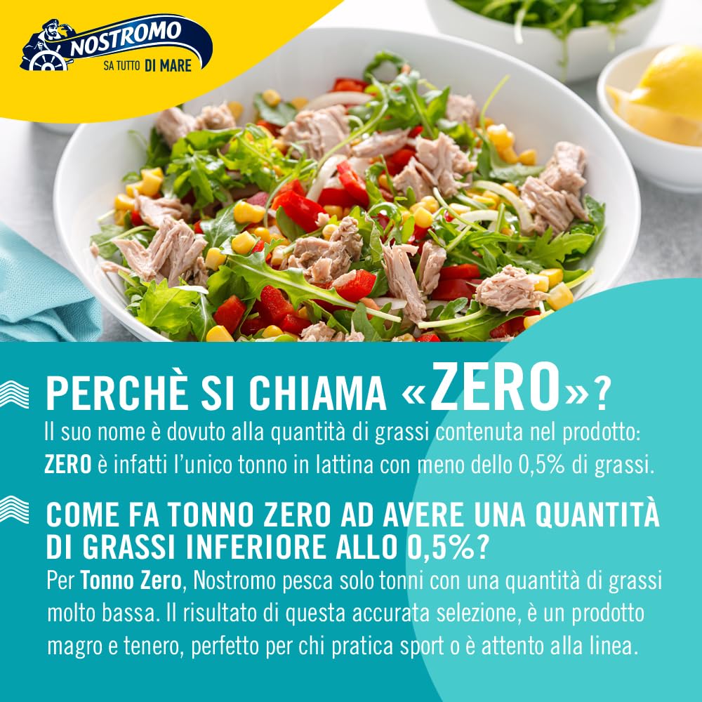 Nostromo Tonno al Naturale 65g – Confezione Scorta 60 Lattine (10 x 6) – Zero Grassi, Sgocciolato e Pronto da Gustare – Tonno in Scatola Formato Convenienza