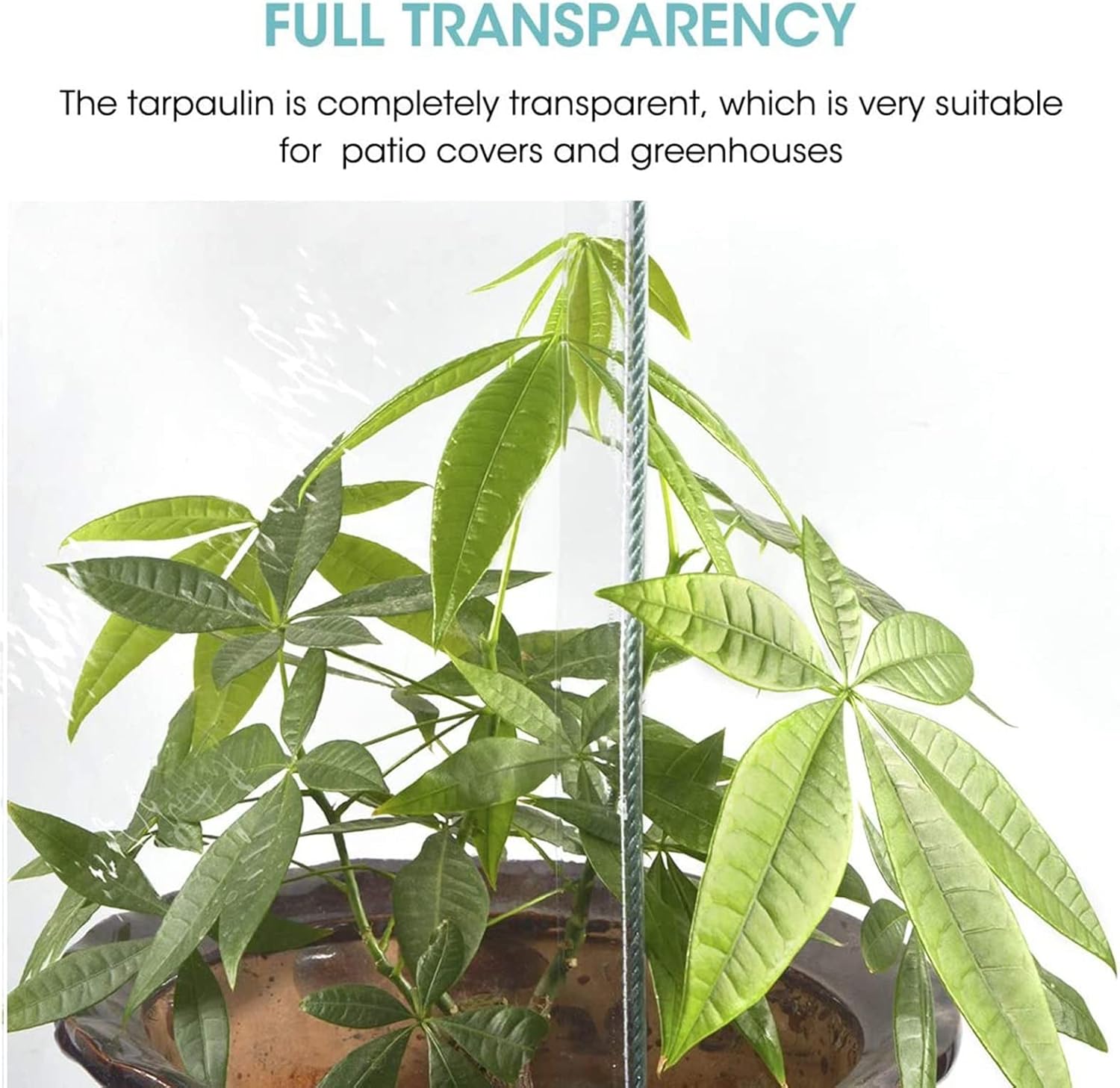 Transparent Tarp Tarpaulin Cover Waterproof, Clear Tarps Heavy Duty Waterproof with Metal Grommets, Reinforced Corners with Grommets, Multi- Purpose Tarp