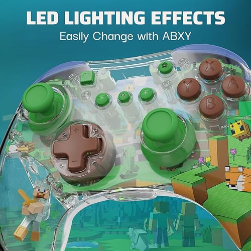 Miniatura 3 de PDP REALMz Wireless Nintendo Switch Pro Controller, Customizable LED, 40 Hour Rechargeable Battery Power,Officially Licensed by Nintendo Minecraft