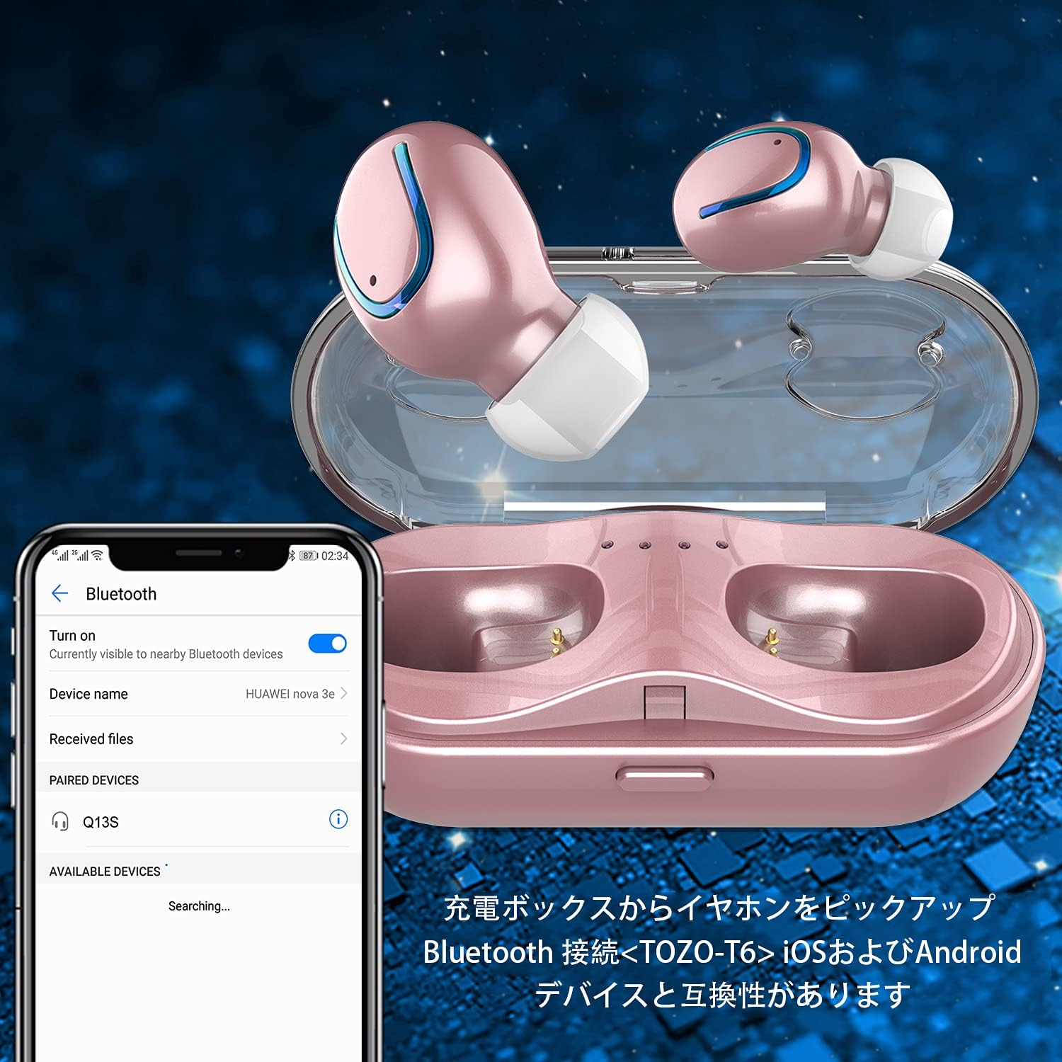 True Wireless Earbuds for Small Ears, Bluetooth Headphones 48h Playtime IPX7 Waterproof Sport Headphones in-Ear, with Mic Noise Cancelling for iPhone/Samsung/Galaxy for Men Women Rose Gold