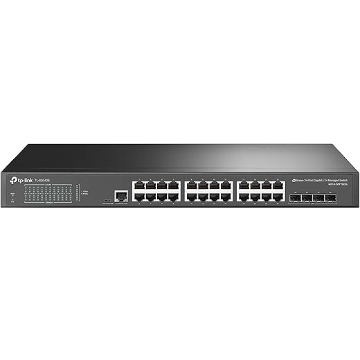 TP-Link SWITCH GERENCIÁVEL L2+ C/ 24 PORTAS GIGABIT E 4 SLOTS SFP JETSTREAM TL-SG3428 SMB, Preto