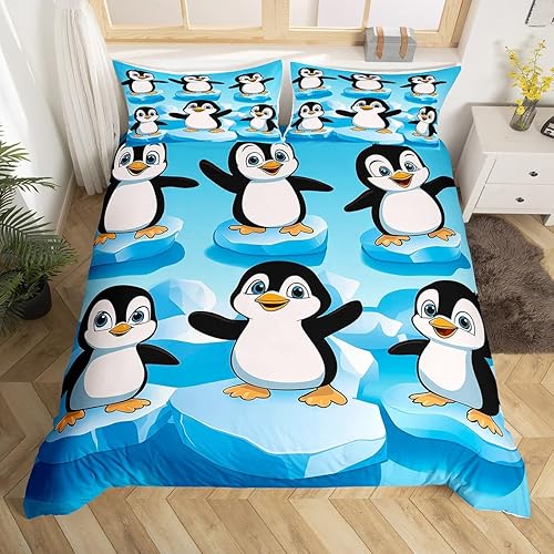 Vista 10 de Erosebridal Juego de funda de edredón de dibujos animados de gatos, tamaño King, juego de ropa de cama fluorescente de gatito kawaii, bonita funda