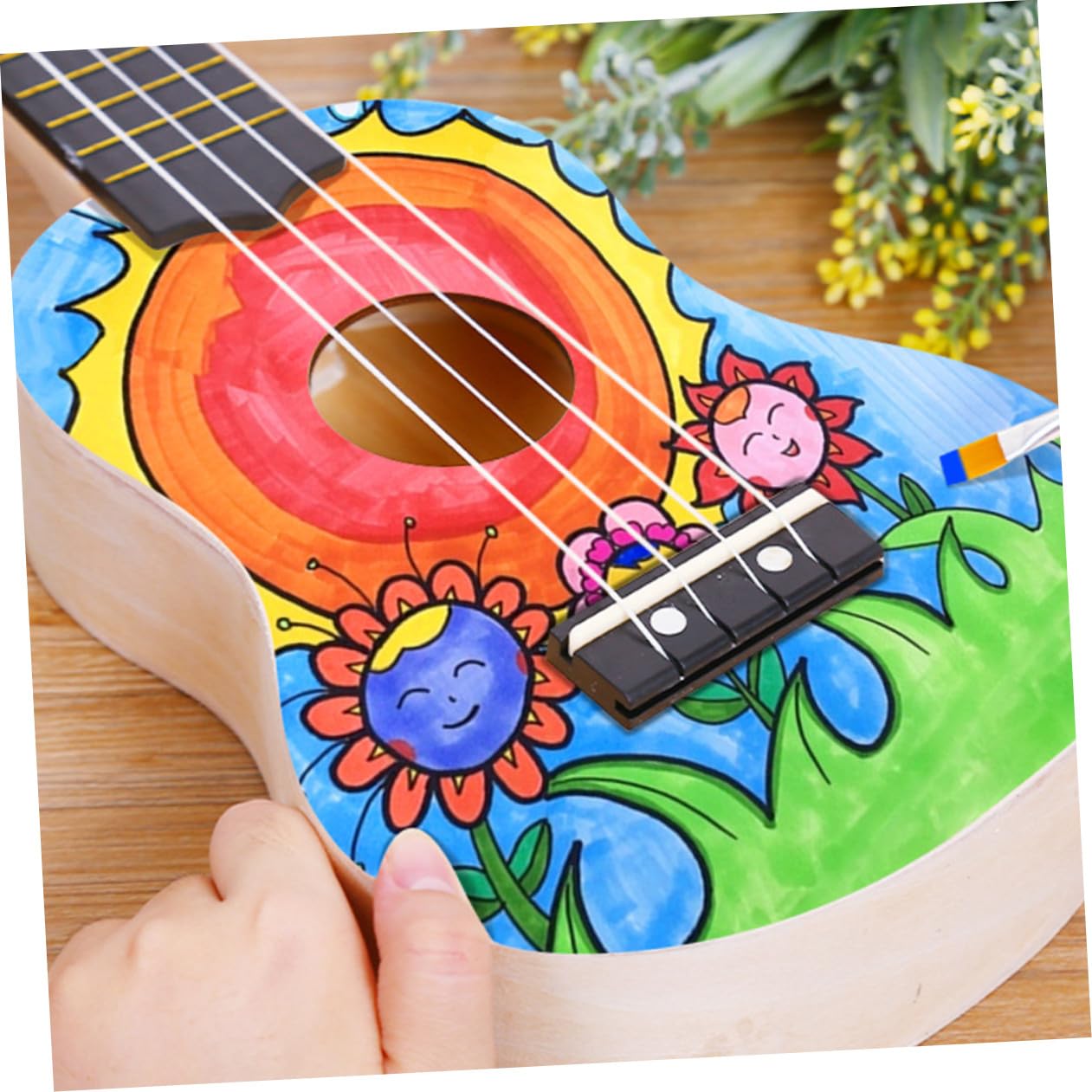 VANZACK 3 Juegos Kit de Ukulele DIY Materiales para Construcción Manual Instrumento Musical Educativo para Interacción Creativa