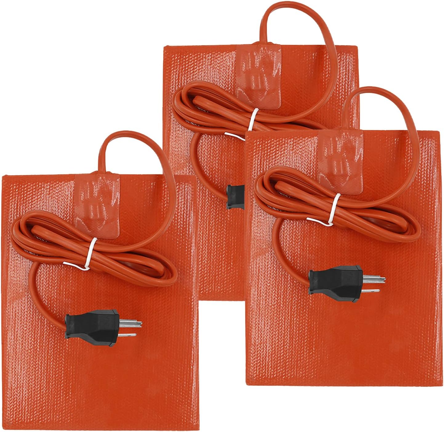 Silicone Car Heater Pad Engine Oil Heater Pad, 6" x 8" Universal Engine Heater Car Oil Pan Heater Pad 120V,300W Self-Adhesive Battery Heater Pad for Car Oil Pan/Tank type Cold Weathe, 3PCS (3)