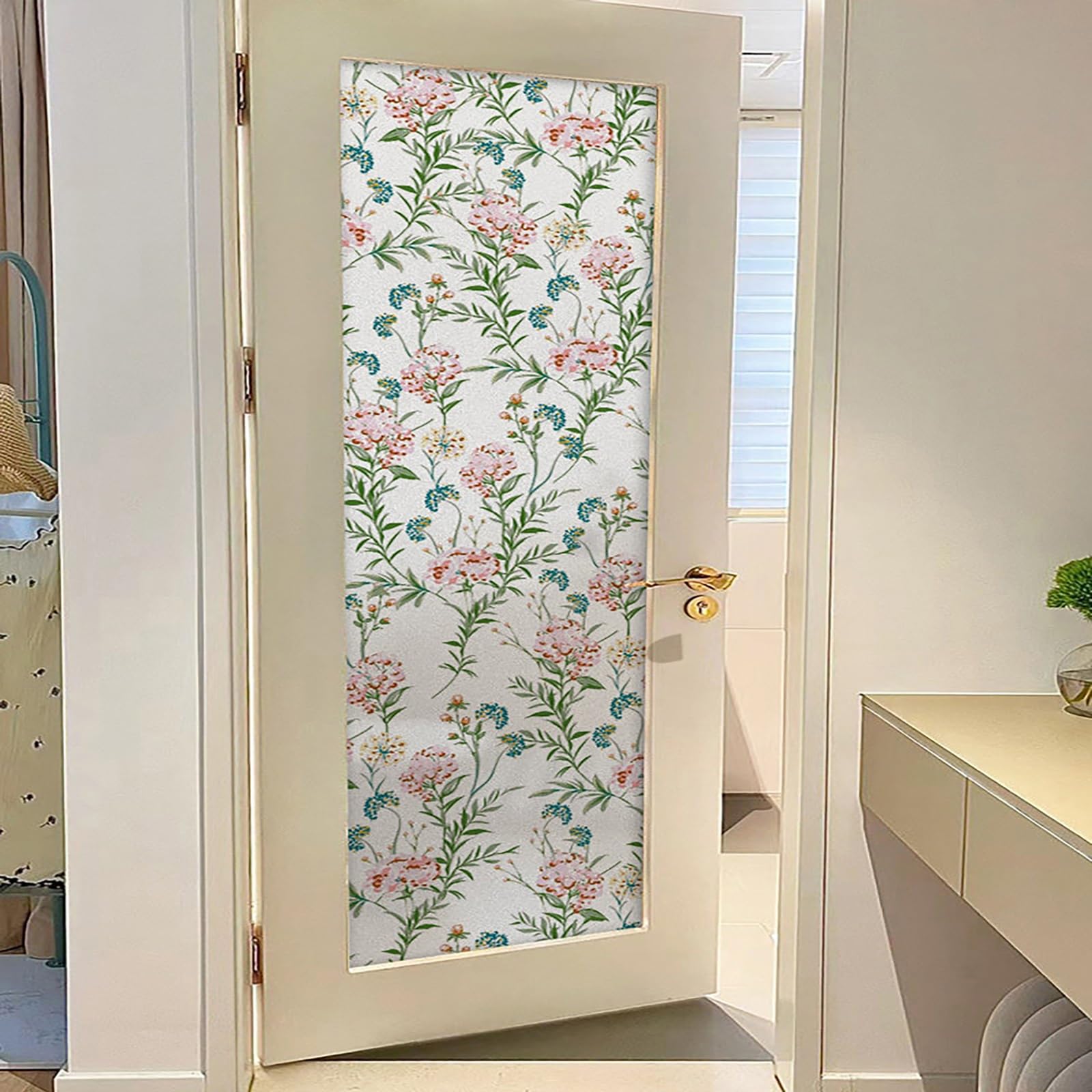 Doors Window Stickers PVC Window Clings For Glass Windows Privacy Film For Glass Doors Frosted Glass Film Light Softening UV Protection For Home Or Office Decorative Window Film(50x100cm)