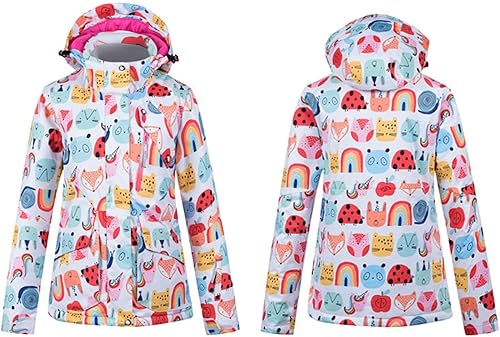 Miniatura 3 de Trajes de esquí para mujer diseño de animales para mujer para invierno deportes al aire libre cálido traje de nieve con capucha extraíble juego de 2