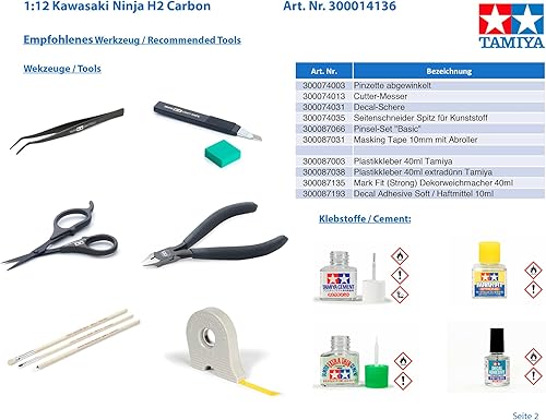 Miniatura 4 de Tamiya 300014136 Kawasaki Escala 1/12 Modelo de plástico Kit de montaje