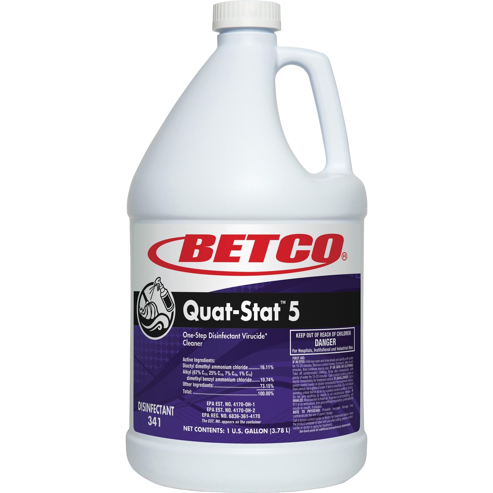Betco, BET3410400, Quat-Stat 5 Disinfectant Gallon, 1 Each, Purple