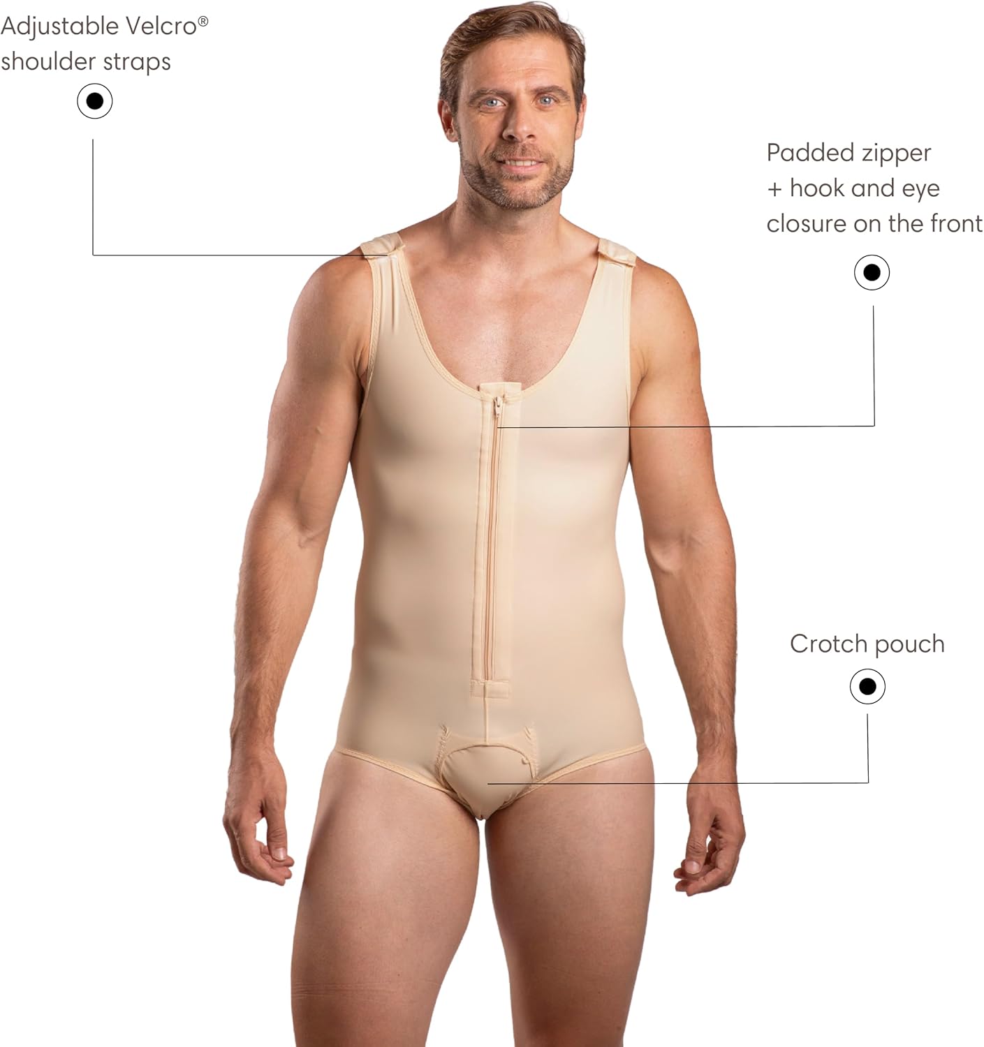 Isavela Male Compression Bodysuit Brief w/Zipper (MG10)
