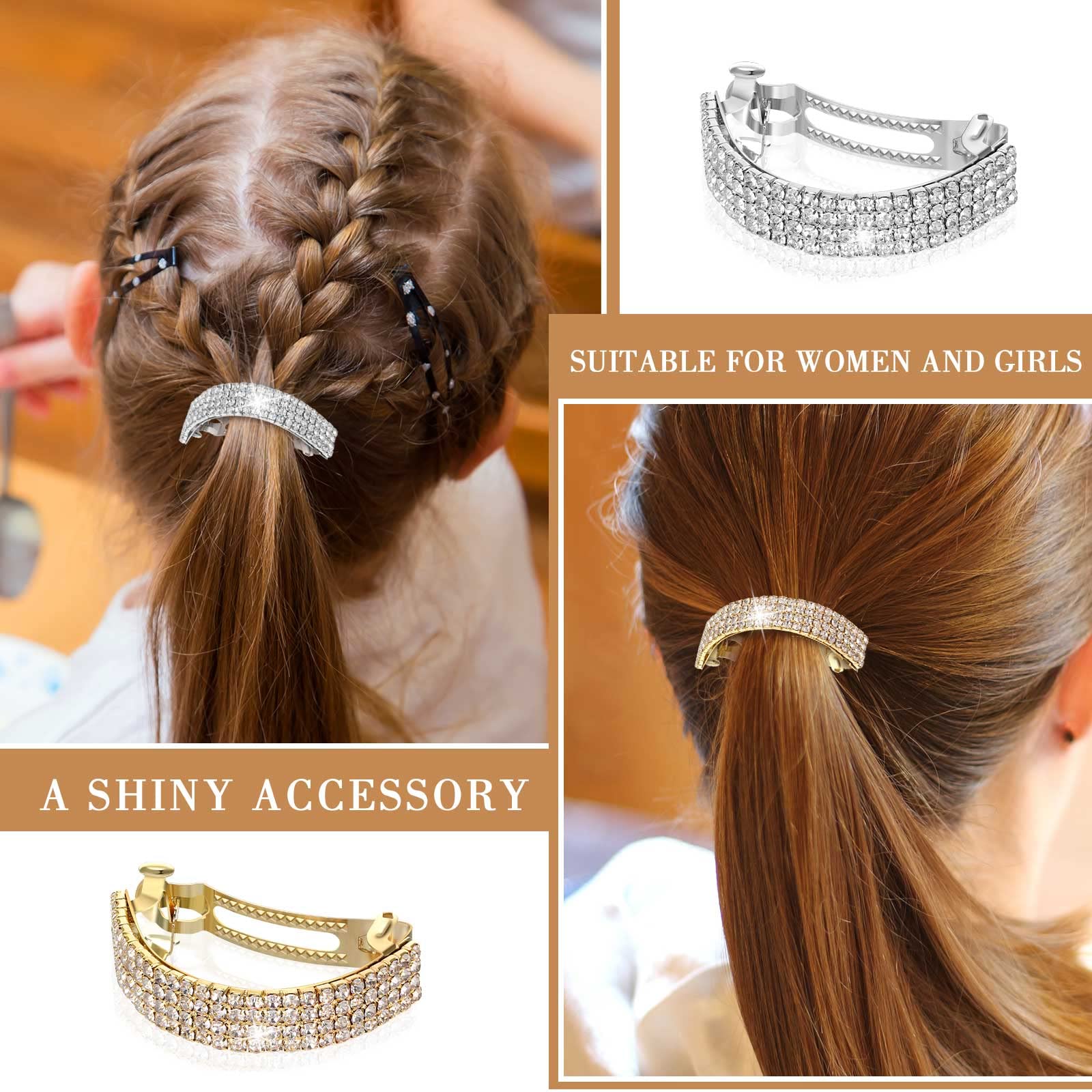 Amazon.com : 8 Pieces Rhinestone Ponytail Holder Cuffs Elastic Scrunchies  Rhinestone Hair Ties and Elegant Hair Clip Cuffs Punk Gothic Hair  Accessories for Women Lady Girl : Beauty & Personal Care