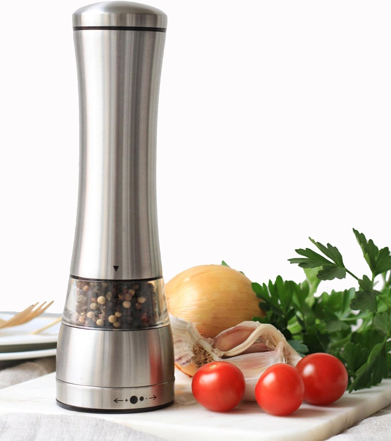 Adjustbale Pepper Grinder Mills Manual Stainless Steel Rotating Salt Mill Herbe Grinding Gourmet Spice Grinders Machine for Cook Chief,Gourment,Housewives