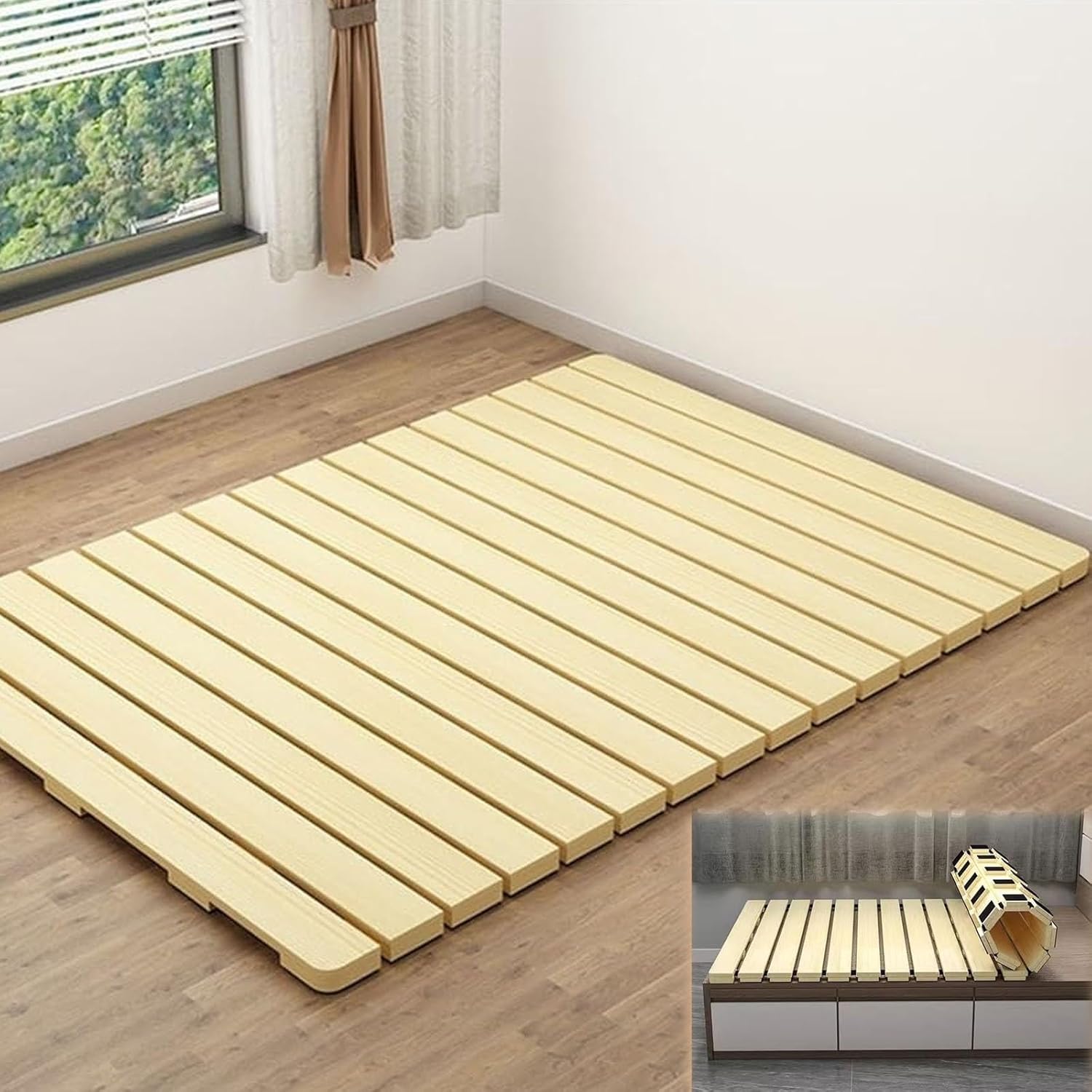 74.8 78.7in Japanese Floor Futon Mattress Breathable Moisture-Proof Bed Plate King Queen Guest Tatami Mat Sleep Bedding Lumbar Protection Hard Bedboard for Bedrooms Dormitories (1.