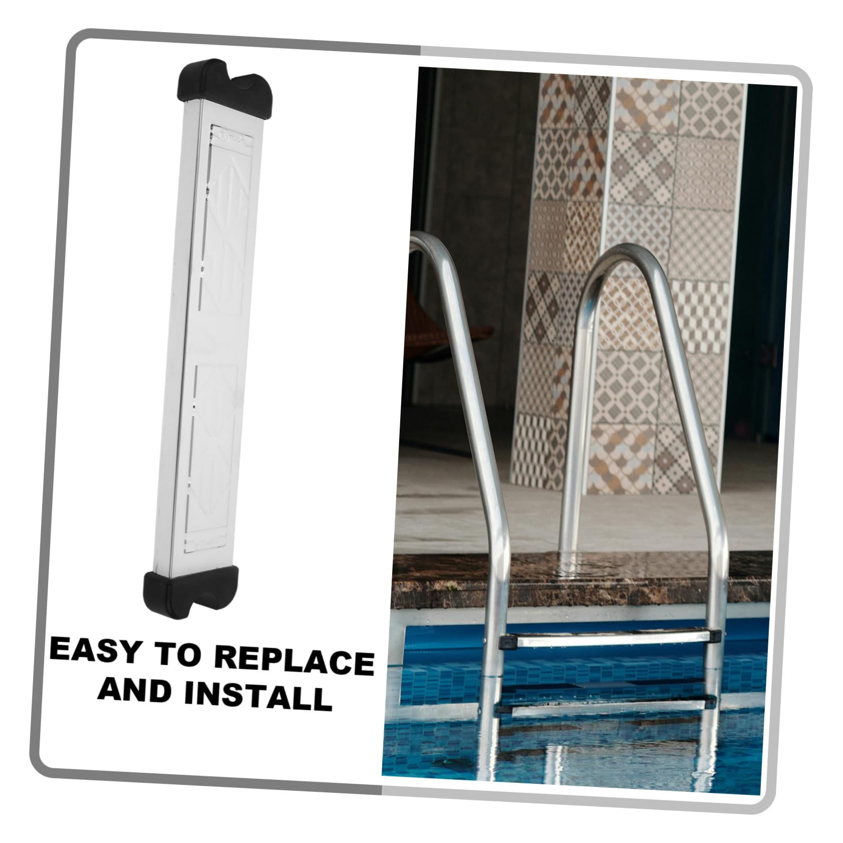 Marche Antidérapante pour Échelle De Piscine en Acier Inoxydable 304 Brossé, Remplaçante, Compatible Échelle Piscine, Marche Unique Robuste Et Solide pour Sécurité Aquatique