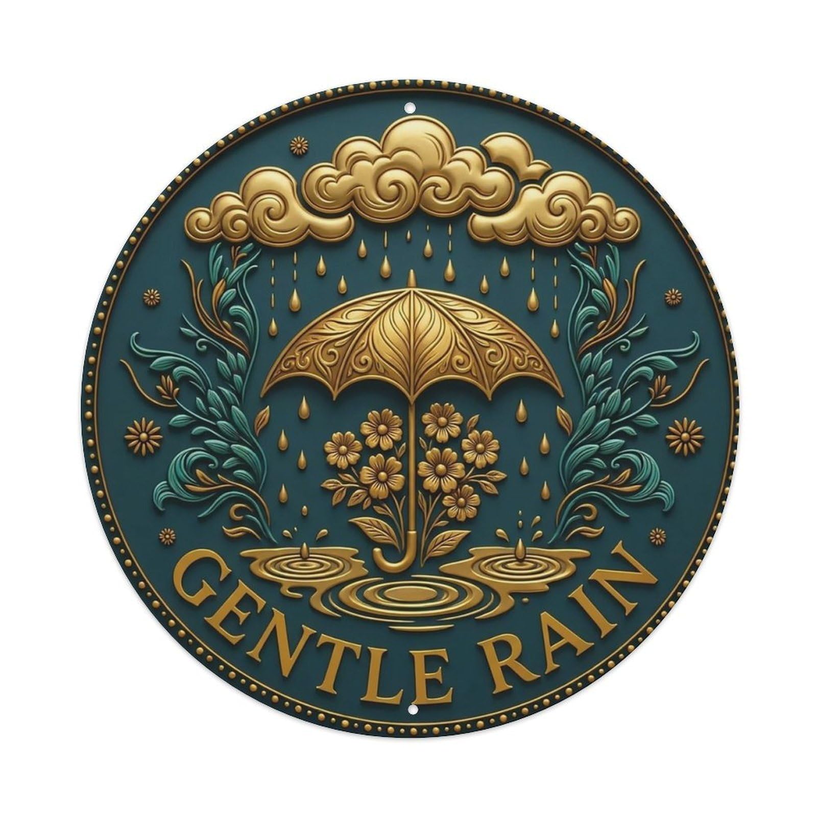 Vintage Gentle Rain Flower Zen Yoga Metal Tin Sign
