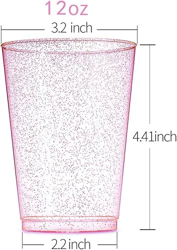 Vista 59 de WDF Paquete de 60 vasos de plástico transparente de 9 onzas desechables para fiestas, reuniones de vacaciones, bodas Transparente (60 unidades)