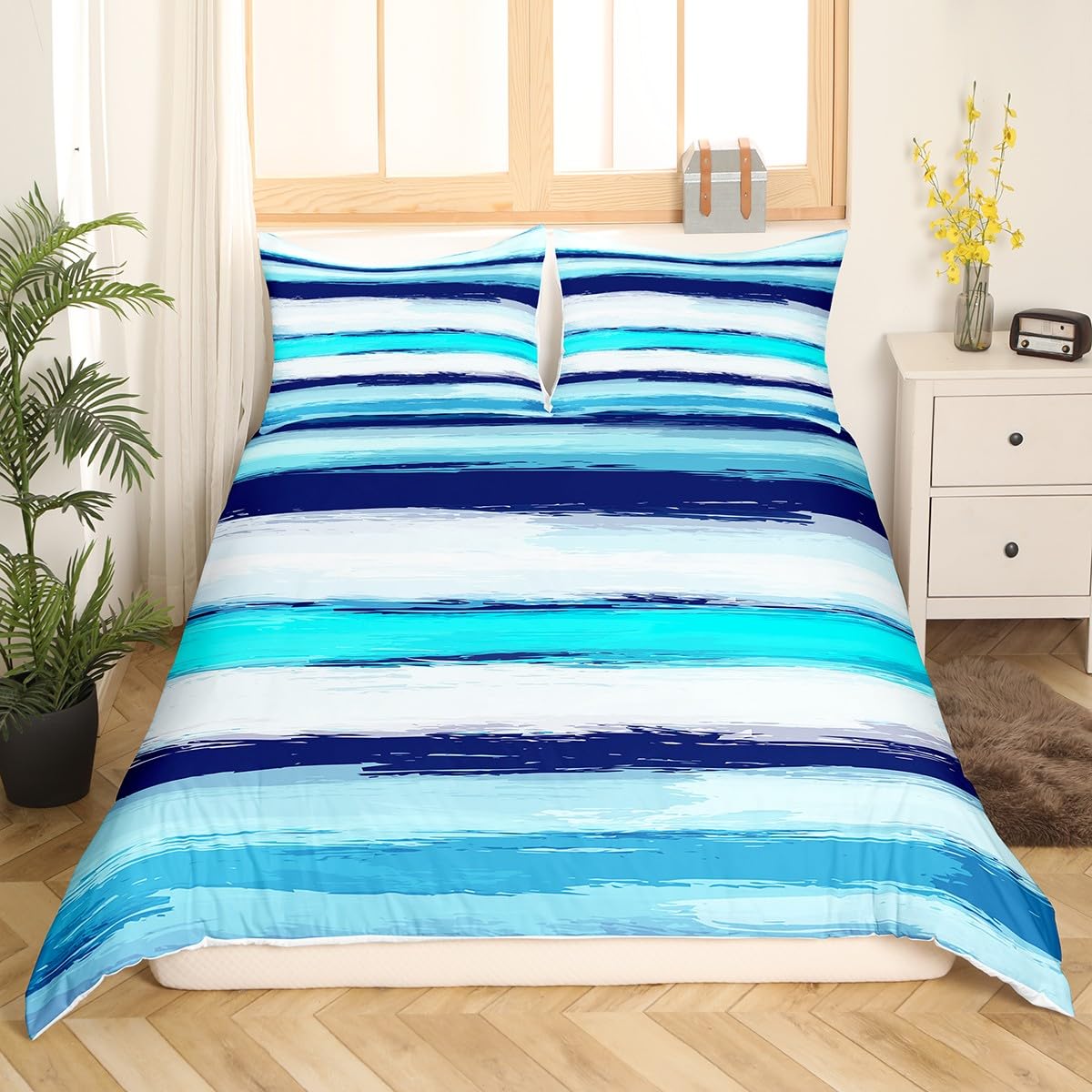 Set di biancheria da letto per bambini con fenicottero e foglie