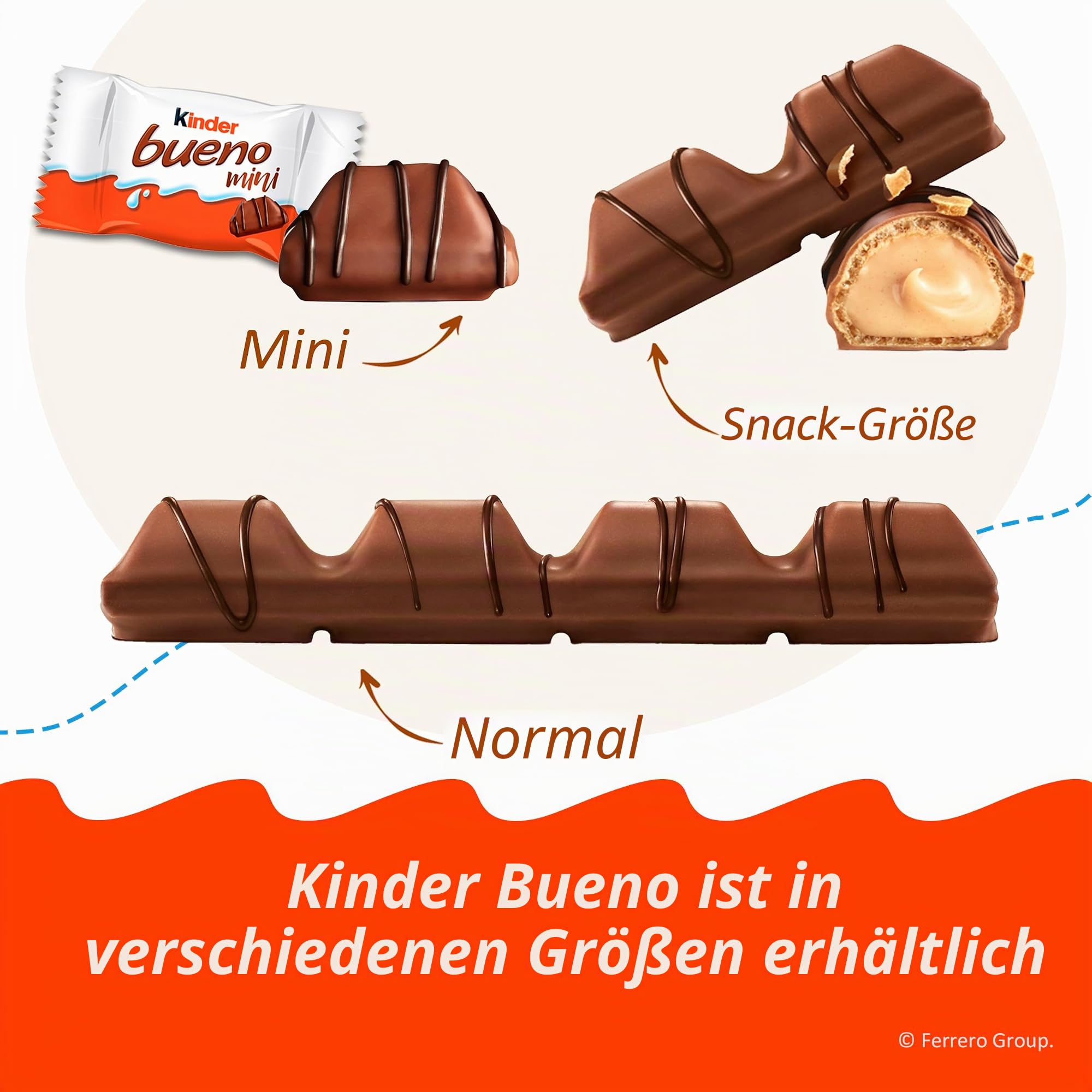 FQDDZ Kinder Bueno Milk Chocolate and Hazelnut Cream, 2 Individually Wrapped Chocolate Bars Per Pack, 1.5 oz each, Bulk 20 Pack