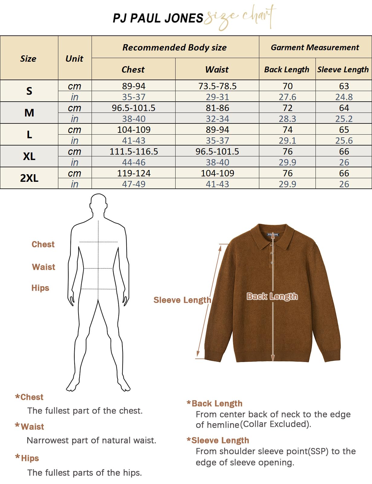 PJ PAUL JONES Maglione da uomo polo lavorato a maglia Golf Pullover Maglione